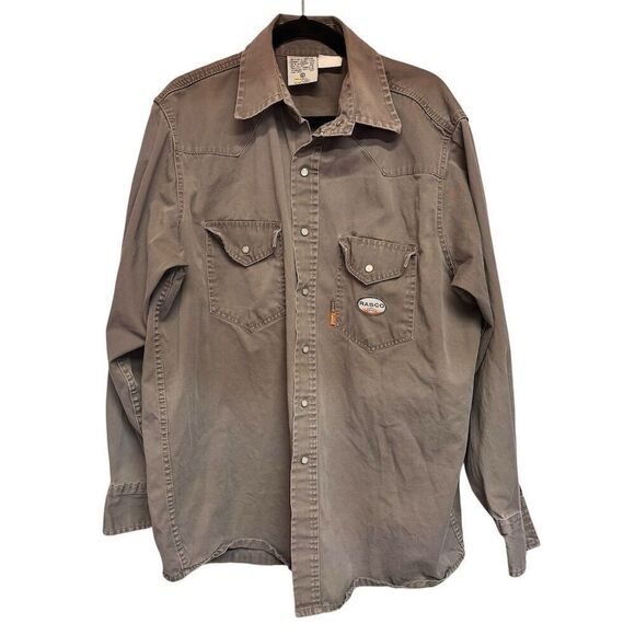 Rasco FR Men's XL Gray Flame Resistant Long Sleeve Work Shirt - Picture 1 of 6
